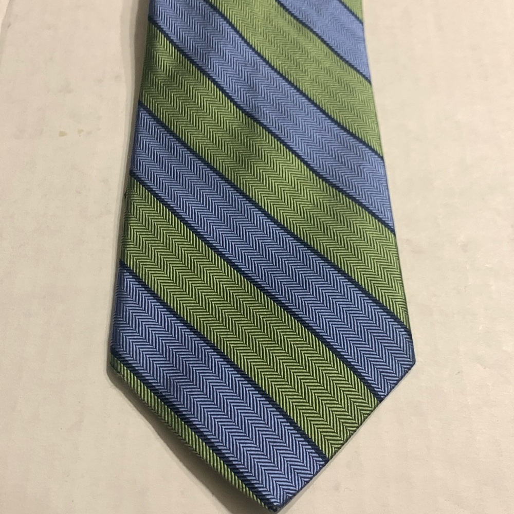 Blue & Green striped 100 % silk 346 Brooks Brothers tie
